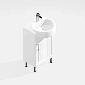 Bathroom  Single Door Semi Recessed Basin Unit - Chawton