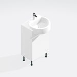 Bathroom  Single Door Semi Recessed Basin Unit - True Rail