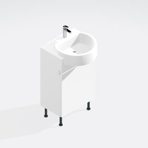 Bathroom Single Door Semi Recessed Basin Unit - True Rail