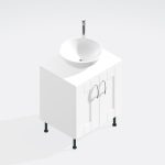 Bathroom  Double Door Sit On Basin Unit - New Milton Solid Wood