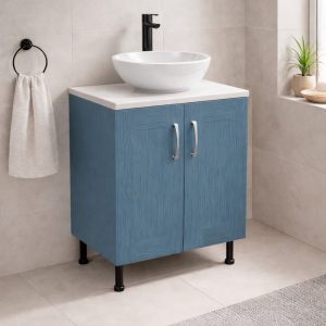 Bathroom Double Door Sit On Basin Unit - Express Cambridge Solid Wood