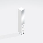 Bathroom  Tall Unit 3 Drawer Mirrored - Chawton