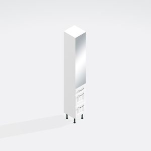 Bathroom  Tall Unit 3 Drawer Mirrored - Chawton