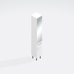 Bathroom Tall Unit Drawerline Mirrored -  Brockenhurst