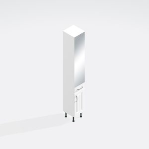 Bathroom  Tall Unit Drawerline Mirrored - Chawton