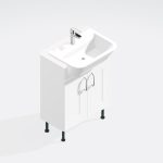 Bathroom  Double Door Semi Recessed Basin Unit - Wickham