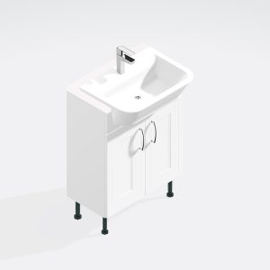 Bathroom  Double Door Semi Recessed Basin Unit - Wickham
