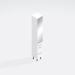 Bathroom  Tall Unit 3 Drawer Mirrored - Wickham