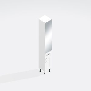 Bathroom  Tall Unit Drawerline Mirrored - Wickham