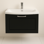 Bathroom  1 Drawer Wall Hung Curve Basin Unit - Bramshaw