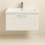 Bathroom  1 Drawer Wall Hung Mid Edge Basin Unit - Express Oxford