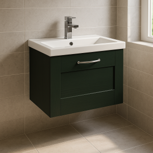 Bathroom 1 Drawer Wall Hung Mid Edge Basin Unit - Express Cartmel