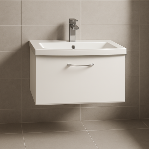 Bathroom 1 Drawer Wall Hung Mid Edge Basin Unit - Hambledon