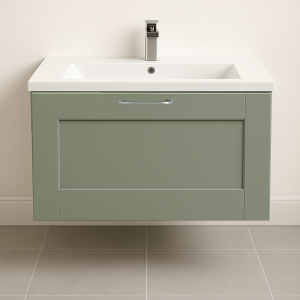 Bathroom 1 Drawer Wall Hung Minimalist Basin Unit - Bramshaw