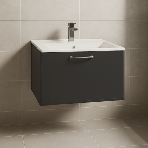 Bathroom 1 Drawer Wall Hung Minimalist Basin Unit - Hambledon