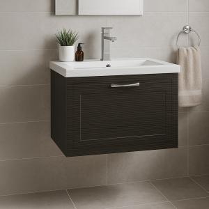 Bathroom 1 Drawer Wall Hung Minimalist Basin Unit - Wickham