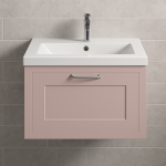 Bathroom  1 Drawer Wall Hung Rear Tap Basin Unit - Wickham