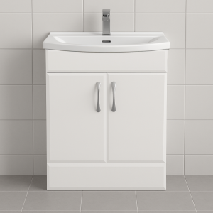 Freestanding Bathroom 2 Door Curved Basin Unit - Hambledon