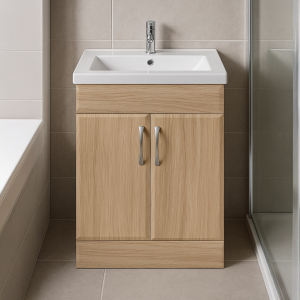 Freestanding Bathroom 2 Door Rear Tap Basin Unit - Hambledon