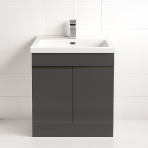 Freestanding  Bathroom 2 Door Mid Edge Basin Unit - Express Lucente
