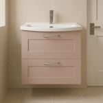 Bathroom  2 Drawer Wall Hung Curve Basin Unit - Bramshaw