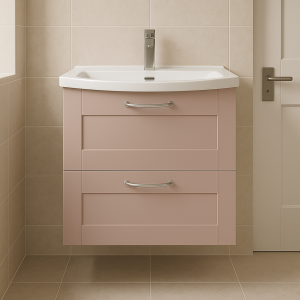Bathroom 2 Drawer Wall Hung Curve Basin Unit - Bramshaw