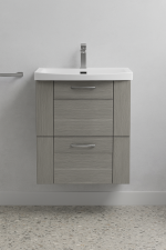 Bathroom  2 Drawer Wall Hung Curve Basin Unit - Express Cartmel