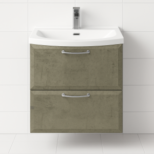 Bathroom 2 Drawer Wall Hung Curve Basin Unit - Hambledon