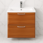Bathroom 2 Drawer Wall Hung Mid Edge  Basin Unit - Hambledon