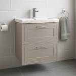 Bathroom  2 Drawer Wall Hung Mid Edge Basin Unit - Wickham