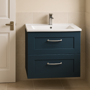 Bathroom 2 Drawer Wall Hung Minimalist Basin Unit - Express Oxford