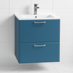 Bathroom 2 Drawer Wall Hung Minimalist  Basin Unit - Hambledon