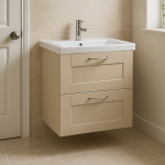 Bathroom  2 Drawer Wall Hung Rear Tap Basin Unit - Bramshaw