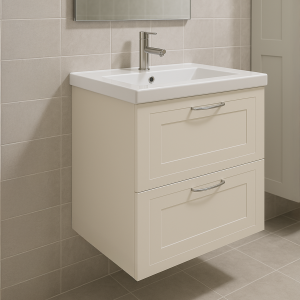 Bathroom 2 Drawer Wall Hung Rear Tap Basin Unit - Wickham