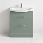Freestanding  Bathroom 2 Drawer Curve Basin Unit - Bramshaw