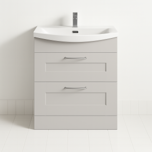 Freestanding Bathroom 2 Drawer Curve Basin Unit - Express Oxford