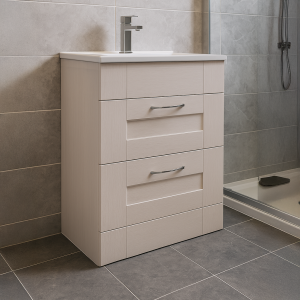 Freestanding Bathroom 2 Drawer Minimalist Basin Unit - Express Cartmel