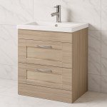 Freestanding  Bathroom 2 Drawer Rear Tap Basin Unit - Bramshaw