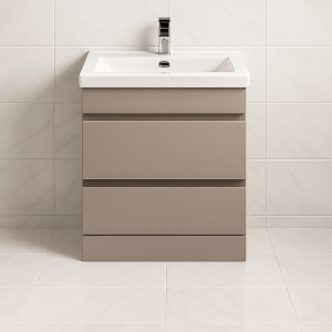 Freestanding Bathroom 2 Drawer Mid Edge Basin Unit - Express Lucente