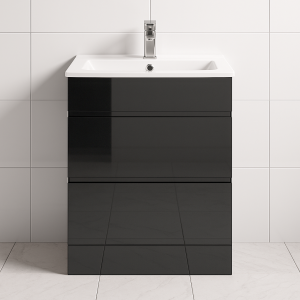 Freestanding Bathroom 2 Drawer Minimalist Basin Unit - Express Lucente