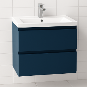 Bathroom 2 Drawer Wall Hung Mid Edge Basin Unit - Express Lucente