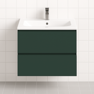 Bathroom 2 Drawer Wall Hung Minimalist Basin Unit - Express Lucente
