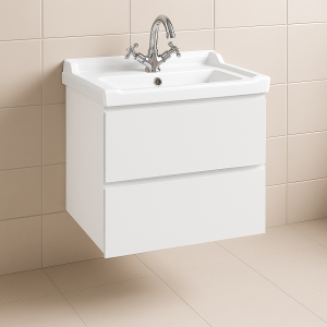 Bathroom 2 Drawer Wall Hung Traditional Basin Unit - Express Lucente