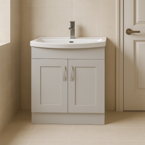 Freestanding Bathroom 2 Door Curved Basin Unit - Express Oxford