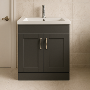 Freestanding Bathroom 2 Door Rear Tap Basin Unit - Bramshaw