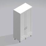 Bedroom Double Wardrobe Solid Door 1 Drawer - Bramshaw