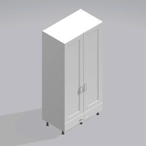 Bedroom Double Wardrobe Solid Door 1 Drawer - Bramshaw