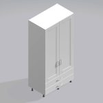 Bedroom Double Wardrobe Solid Door 2 Drawers - Bramshaw