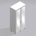 Bedroom Double Wardrobe Mirrored Door 1 Drawer - Bramshaw