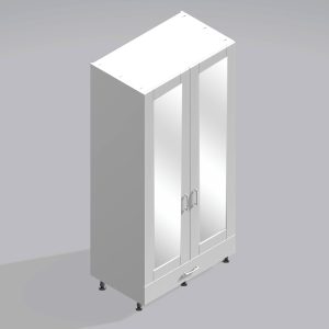 Bedroom Double Wardrobe Mirrored Door 1 Drawer - Bramshaw